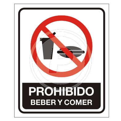 Cartel Prohibido Comer y Beber