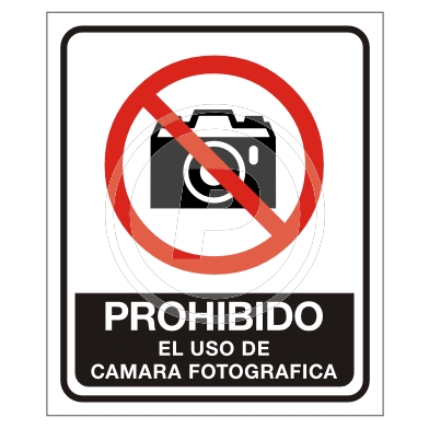 Cartel Prohibido Cámara Fotográfica