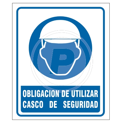 Cartel Obligación Casco Seguridad