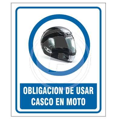 Cartel Obligación Casco en Moto