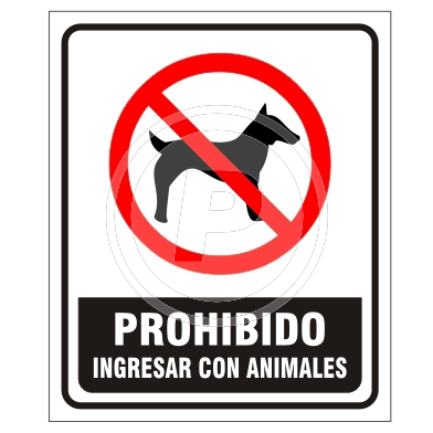 Cartel Prohibido Ingresar Animales