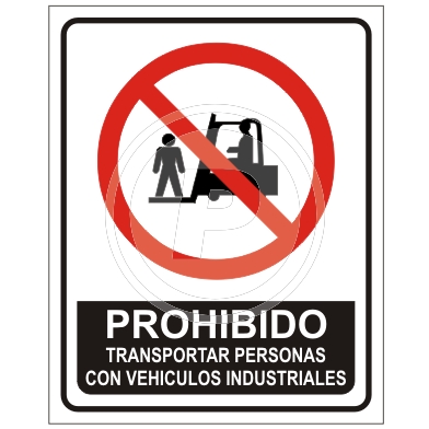 Cartel Prohibido Transportar Personas Vehículos In