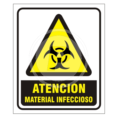 Cartel Atención Material Infeccioso