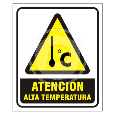 Cartel Atención Alta Temperatura