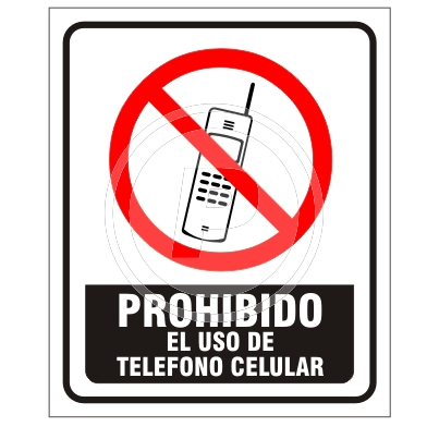 Cartel Prohibido Uso Teléfono Celular